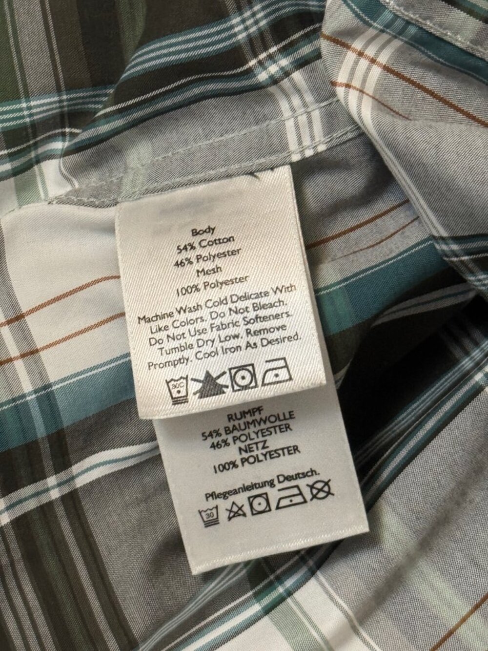 Eddie Bauer Shirt Mens LT Classic Fit Plaid Button Up Long Sleeve Green Gray - Picture 5 of 9